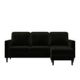 thumbnail image 5 of CosmoLiving Strummer Reversible Sectional Sofa Couch, Black Velvet, 5 of 16