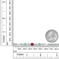 thumbnail image 4 of Gem Stone King 925 Silver and 10K Yellow Gold Red Created Ruby and Blue Apatite and White Lab Grown Diamond Bracelet for Women (1.95 Cttw, Gemstone July Birthstone, Oval, Wheat Chain, 6.5 inches), 4 of 5