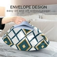 thumbnail image 4 of Yayeee Pillowcase Queen Size Set of 2 Satin Wrinkle Resistant Envelope Pillow Case, Gold Geometric Pattern, 4 of 8