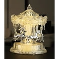 thumbnail image 2 of Icy Giftware Rotating Carousel Horses Christmas Decoration - 10" - Clear and Silver, 2 of 3