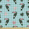 thumbnail image 2 of Ambesonne Animal Fabric by the Yard Upholstery, Toucan Bird Tropical Cartoon, 10 Yards, Pale Blue Rose, 2 of 5