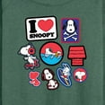 thumbnail image 3 of Peanuts - I Heart Snoopy Patches - Women's Lightweight French Terry Long Sleeve Shirt, 3 of 6