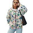 thumbnail image 5 of COEQINE Oversized Fashion Sweatshirts Women's Full Zipper Hoodie Deer Red Print Long Sleeve Hooded Jacket for Women with Pockets Fall Lightweight Outfits Clothes, L, 5 of 7
