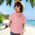 thumbnail image 2 of WUANDIXFA Kids Boys Short Sleeve School Uniform String Polo Shirts Tshirts for Kids Boys Cotton Toddler Boy Outfit Baby Boy Summer Clothes Pink,5-6 Years, 2 of 4