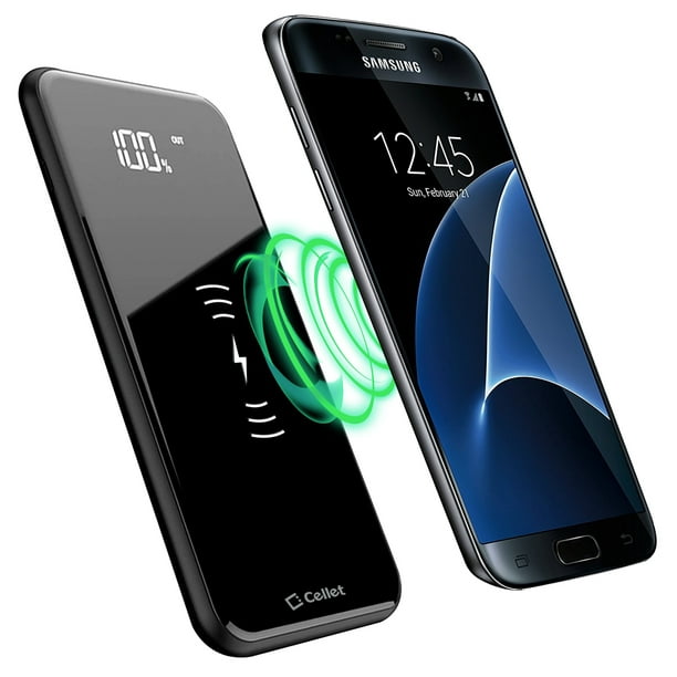 Haat Bemiddelaar web Qi Portable Wireless Charging Power Bank for Samsung Galaxy S7 / S7 edge -  by Cellet - Walmart.com