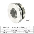 thumbnail image 3 of Uxcell G1-1/2 Internal Hex Head Pipe Fitting Plug, Male Thread 45# Steel Socket Plug with Sealing Ring, 3 of 5