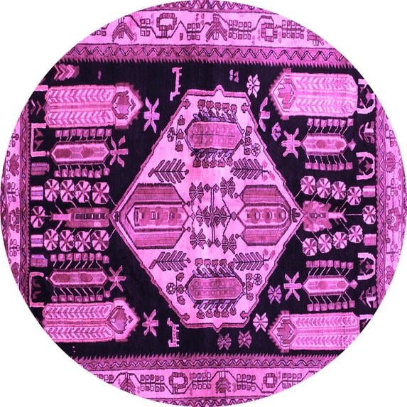 Ahgly Company Indoor Round Persian Purple Traditional Area Rugs, 8' Round