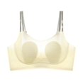 thumbnail image 4 of VISALY Wireless Seamless Jelly Minimizer Bra Women Support Full‑Coverage Push Up Bralettes Non‑Padded Breathable Mesh No Underwire Underwear Plus Size Comfort Lifting No Show Bra Light Yellow 5Xl, 4 of 4