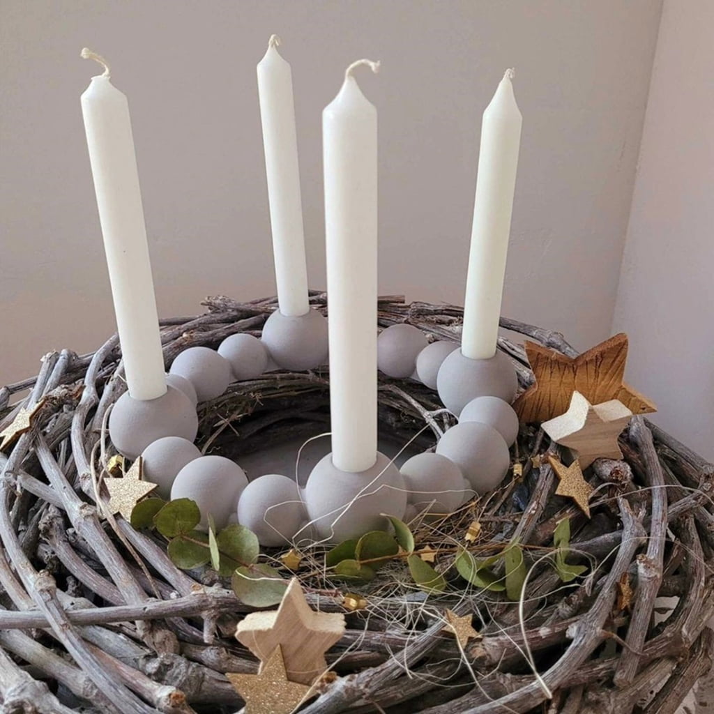 lanema Hand-Making Silicone Mold Sphere Candle Base Moulds Silicone Candle Holder Molds