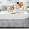 thumbnail image 6 of Nestl 14" Tailored Pinch Pleated Bed Skirt - Hotel Luxury Double Brushed Microfiber Pintuck Decorative Dust Ruffle, Full, Silver Gray, 6 of 9