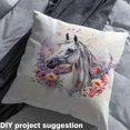 thumbnail image 2 of Manfei Watercolor White Horse Sewing & Crafting Fabric (1 Yard), Chic Floral Flower Home Decor Fabric by the Yard, Farmhouse Animal DIY Fabric, 2 of 6
