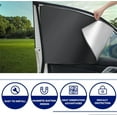 thumbnail image 4 of Tutuviw 4Pcs Car Window Shades 4 Pcs Front&Back Magnetic Car Window Shade Sunshades Privacy Curtains Keeps Cooler for Baby Kids Sleeping(Titanium Silver), 4 of 7