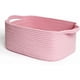 thumbnail image 1 of Cesta de almacenamiento tejida rosa, cesta regalo cuerda algodón vacía, lindo organizador para niñas, papelera decorativa bebé, decoración habitación contenedor listo Rosado, 1 of 7
