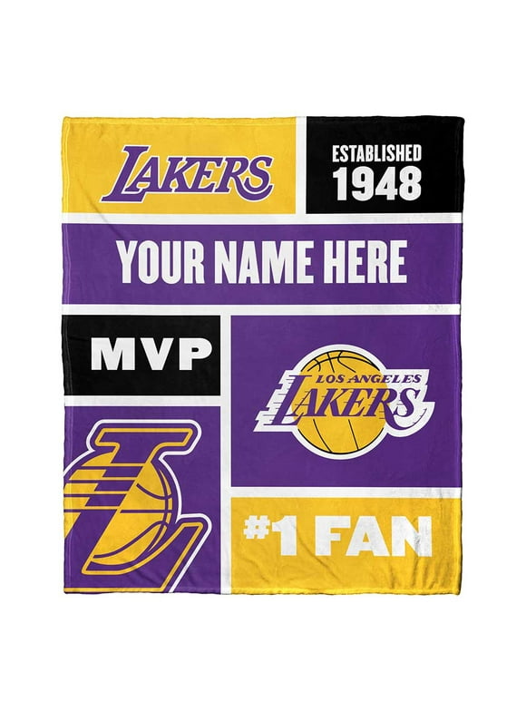 Los Angeles Lakers NBA Colorblock Personalized Silk Touch Throw Blanket