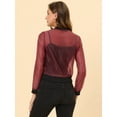 thumbnail image 3 of INSPIRE CHIC Veste Bomber à Manches Longues Transparente pour Femmes Rouge P, 3 of 4