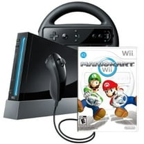 Refurbished Nintendo Wii Console Mario Kart Wii and Wheel Bundle