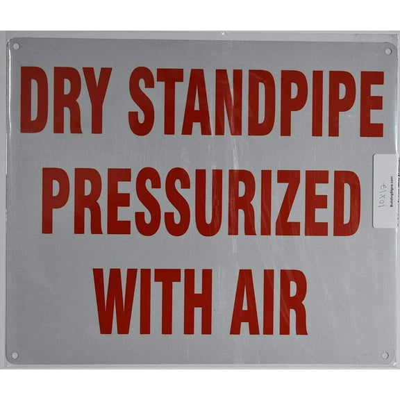 Dry Standpipe PRESSURIZED with AIR Sign (White, Reflective, Aluminium 10x12)