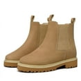 thumbnail image 3 of CMR CHAMARIPA Elevator Boots For Women - Apricot Nubuck Chelsea Boots 7CM / 2.76 Inches, 3 of 9