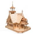 thumbnail image 3 of Puzzle de madera 3D KWASVLYA Vintage Villa con luces LED, 3 of 9