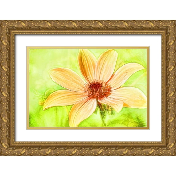 Murdock, Ramona 32x23 Gold Ornate Wood Framed with Double Matting Museum Art Print Titled - Daisy Sunshine