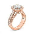 thumbnail image 2 of 1.00 Carat Excellent Round Cut Natural Diamond Solitaire with Accents Beautiful Ring for Anniversary Solid 14K Rose Gold Size 4.5, 2 of 6