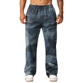 thumbnail image 5 of LTTVQM Men's Casual Outdoor Camo Trousers All Purpose Digital Pixel Camo All Over Digital Print Lightweight Breathable Summer Beach Full Length Pants Blue 3XL, 5 of 7