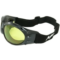 VULCAN PADDED SHATTERPROOF ANTIFOG MOTORCYCLE GOGGLES BLACK FRAMES YELLOW LENS