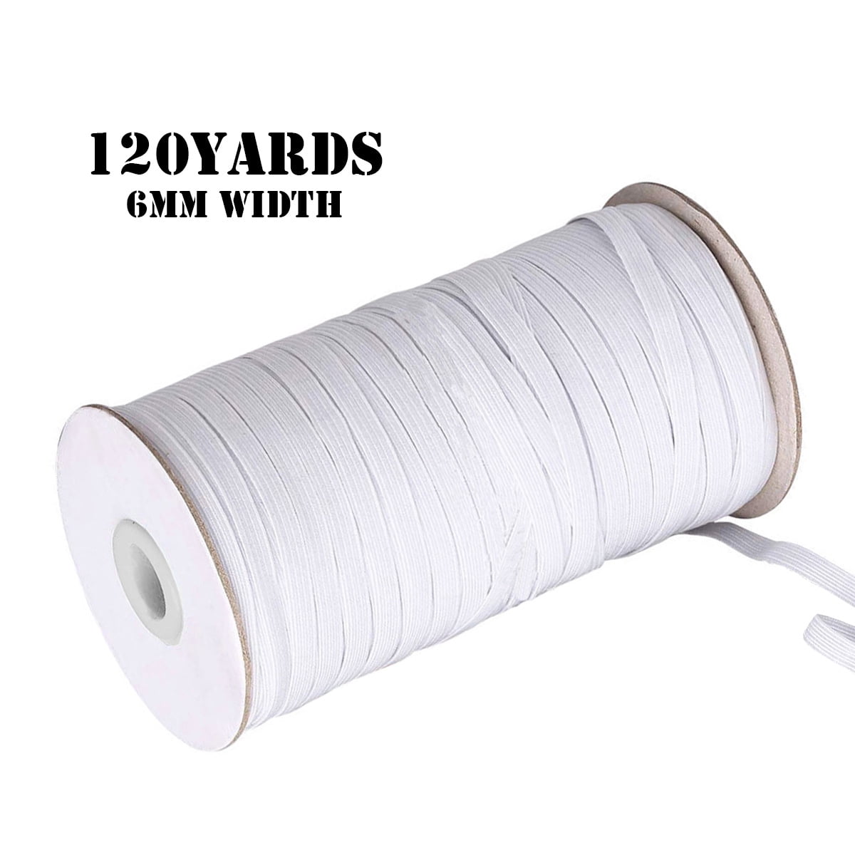 DIY Clothes Cuffs Rope(White) 4mm Elastic Band 120 Yard Flat Ear Elastic Cord Soft Stretchy Strap Earloop String 1//6 Inch for Sewing Hats