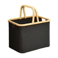 thumbnail image 1 of Lipstore Foldable Storage Basket Storage Basket with Handle Dustproof Storage Container black, 1 of 8