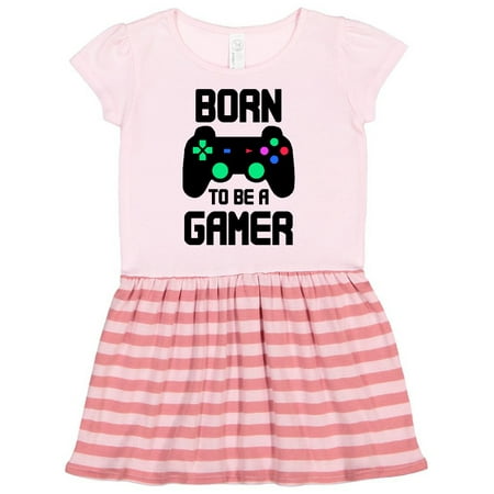 

Inktastic Born to be a Gamer with Controller Gift Toddler Girl Dress
