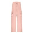 thumbnail image 6 of iHPH7 Drawstring Pants Women Sweatpants Women Straight Leg Sweatpants for Women Work Pants Women Elastic Waist Pants for Women Loose Pants for Women Fall Outfits Pink S, 6 of 6