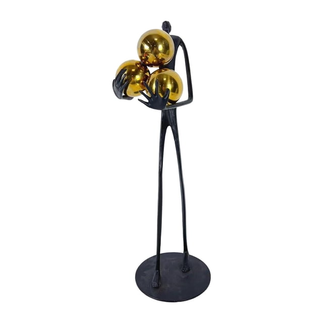 Estatua nórdica Estatuilla Artesanía de metal Bolas de sujeción Personas de arte Resina para regalos de cumpleaños Estantería