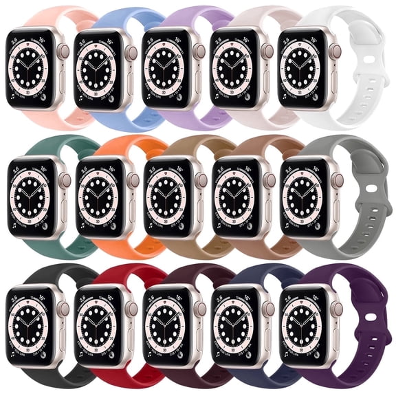 ZSOU 15 Pack Multicolor Silicone Bands for Apple Watch 38/40/41/42mm (Series 10) - Unisex