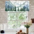 thumbnail image 2 of 54x18 Inches Green Misty Forest Window Treatment Valance Tree Mountain Kitchen Blackout Drapes Bathroom Bedroom Living Room Polyester Fabric Curtains Decorations Supplies, 2 of 6