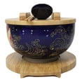 thumbnail image 4 of Red Moon Golden Crane Donburi Ramen Bowl With Lid Trivet Spoon Chopsticks Set, 4 of 9