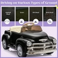 thumbnail image 5 of Xuanlur 12V 7AH Ride on Toys for Kids, Licensed Chevrolet 3100 Pickup Ride on Truck w/Parents Control, Electric Cars w/Storage Space, 3-Speeds, LED Lights, Music, Retro Style, Black, 5 of 7