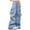 Blue, variant on Alkepwun Cargo Pants for Women High Waist Baggy Casual Solid Parachute Trousers Loose Fit Y2K Streetwear with Multi Pockets