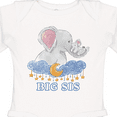 thumbnail image 4 of Inktastic Big Sis Cute Elephants with Moon and Stars Girls Long Sleeve Baby Bodysuit, 4 of 5