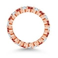 thumbnail image 3 of Gem Stone King 18K Rose Gold Plated Silver Round Red Garnet and White Created Sapphire Eternity Band Ring for Women | 1.50 Cttw | Gemstone Birthstone | Wedding Engagement Anniversary Ring | Size 9, 3 of 6