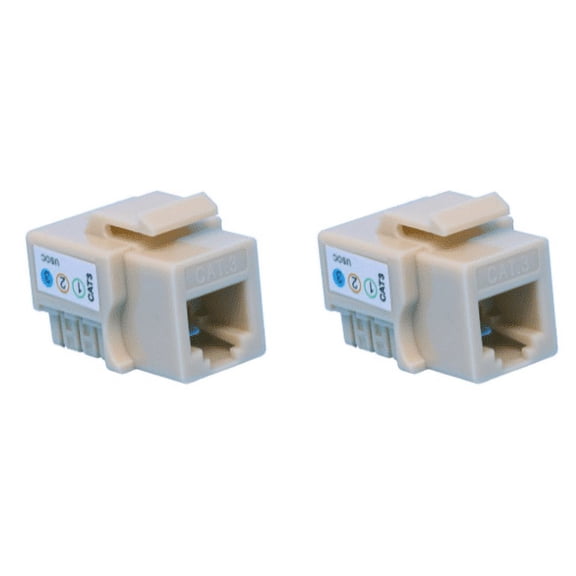 RiteAV RJ 11/12 (Cat 3) Keystone Jack Beige Punchdown (2 Pack)