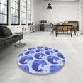 thumbnail image 4 of Ahgly Company Machine Washable Indoor Round Transitional Ocean Blue Area Rugs, 8' Round, 4 of 7