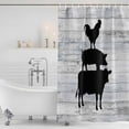 thumbnail image 2 of Polyester Fabric Farmhouse Wooden Grain Shower Curtain, Vintage Country Cow Pig Chicken Grey Waterproof Bathtub Curtain Bathroom Decor Set with Hooks 36 x 78 Inches, 2 of 6