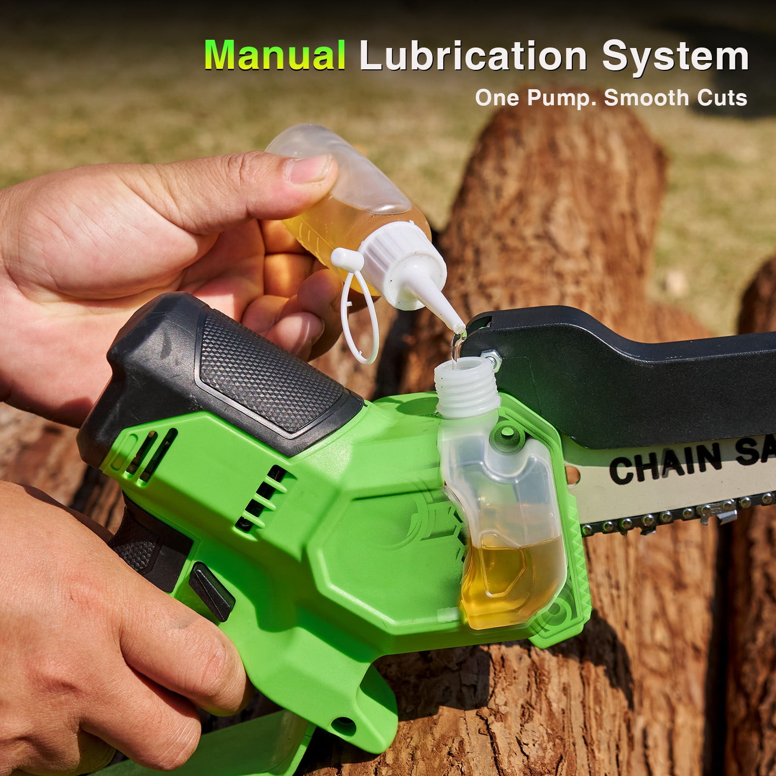Taskstar  8 Inch & 6 Inch Cordless Electric Mini  Chainsaw ,2*4.0Ah Batteries,1000W Brushless Handheld Saw Tree Branch Trimming Wood Cutting