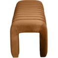 thumbnail image 4 of Meridian Furniture Andaz 17.5" Velvet & Solid Wood Bench in Saddle, 4 of 8