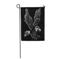 thumbnail image 1 of LADDKE Flying Bald Eagle Silhouette Black This Tattoo Other Uses Hawk White Mascot Bird USA Garden Flag Decorative Flag House Banner 12x18 inch, 1 of 1