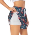 thumbnail image 3 of Lsque Gnome Love USA Printed Women's Running Shorts with Liner Pockets,Elastic Quick Dry Workout Athletic Gym Yoga Shorts,Womens High Waist Shorts-XX-Large, 3 of 9