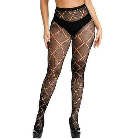 

ZMHEGW Underwear Women High Waisted Fishnet Tights Mesh Fishnet Stockings