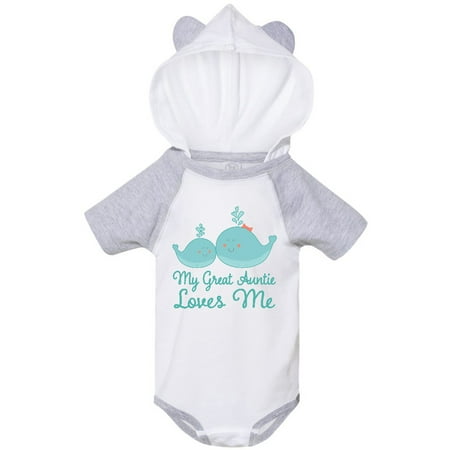 

Inktastic Great Auntie Loves Me Whale Gift Baby Boy or Baby Girl Bodysuit
