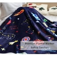 thumbnail image 3 of Space Adventure Astronaut Planet Rocket Spacecraft Throw Blanket Soft Lightweight Flannel Fleece Blanket for Baby Kids Youth Adult (Space, 50"x60"), 3 of 6