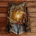 thumbnail image 4 of DHFJKG Long Sleeve Shirts For Women Sweaters Galaxy Printed Knit Pullover Ribbed Casual Loose Fit Crewneck Soft Blouse Versatile Tops, 4 of 5